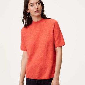 Loft mock neck short sleeve sweater
